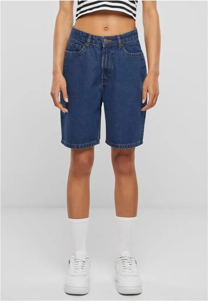 Short Bermuda en Jean pour Femme Style Années 90 Denim Bleu Délavé T30
