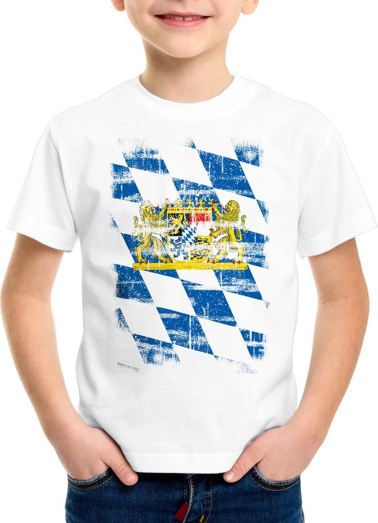 Bayern Vintage Flagge Kinder T-Shirt München Fussball FC