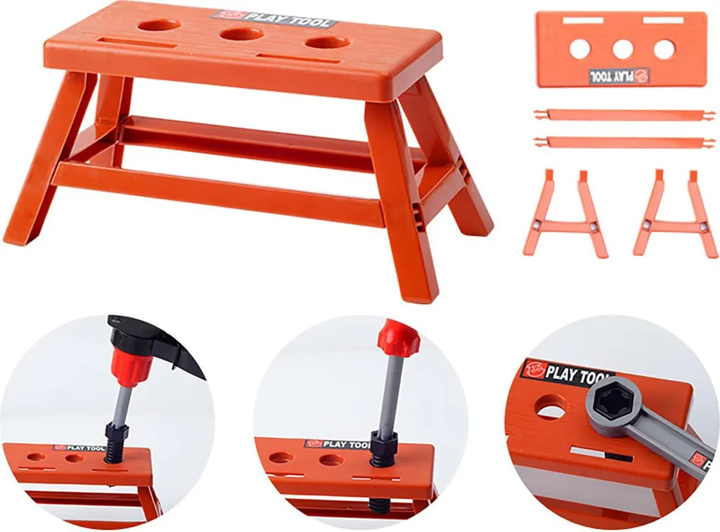 Mallette d'outils bricolage enfant avec perceuse et établi de réparation - 5