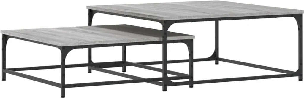 Tavolini Salotto Impilabili Grigio Sonoma SYFAX™ Design 2 Pezzi