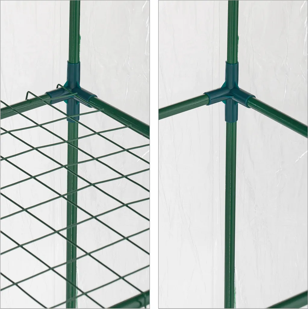 Serre de Balcon Verticale PVC Résistant avec Porte Zippée et Structure Métal