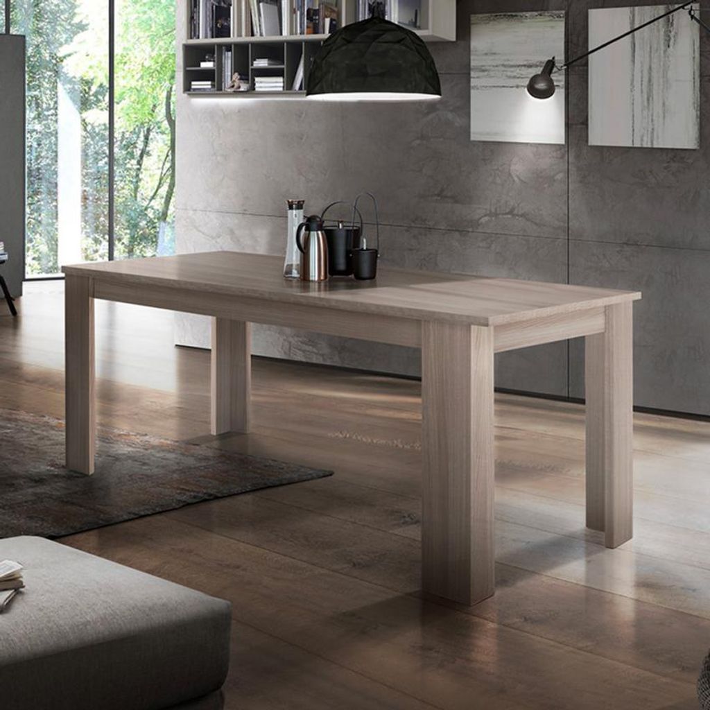 Ausziehbarer Design-Esstisch 160-210x90cm Ulmenholz Jesi Pearl