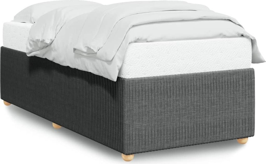 Bettgestell ohne Matratze Dunkelgrau 80x200 cm Stoff