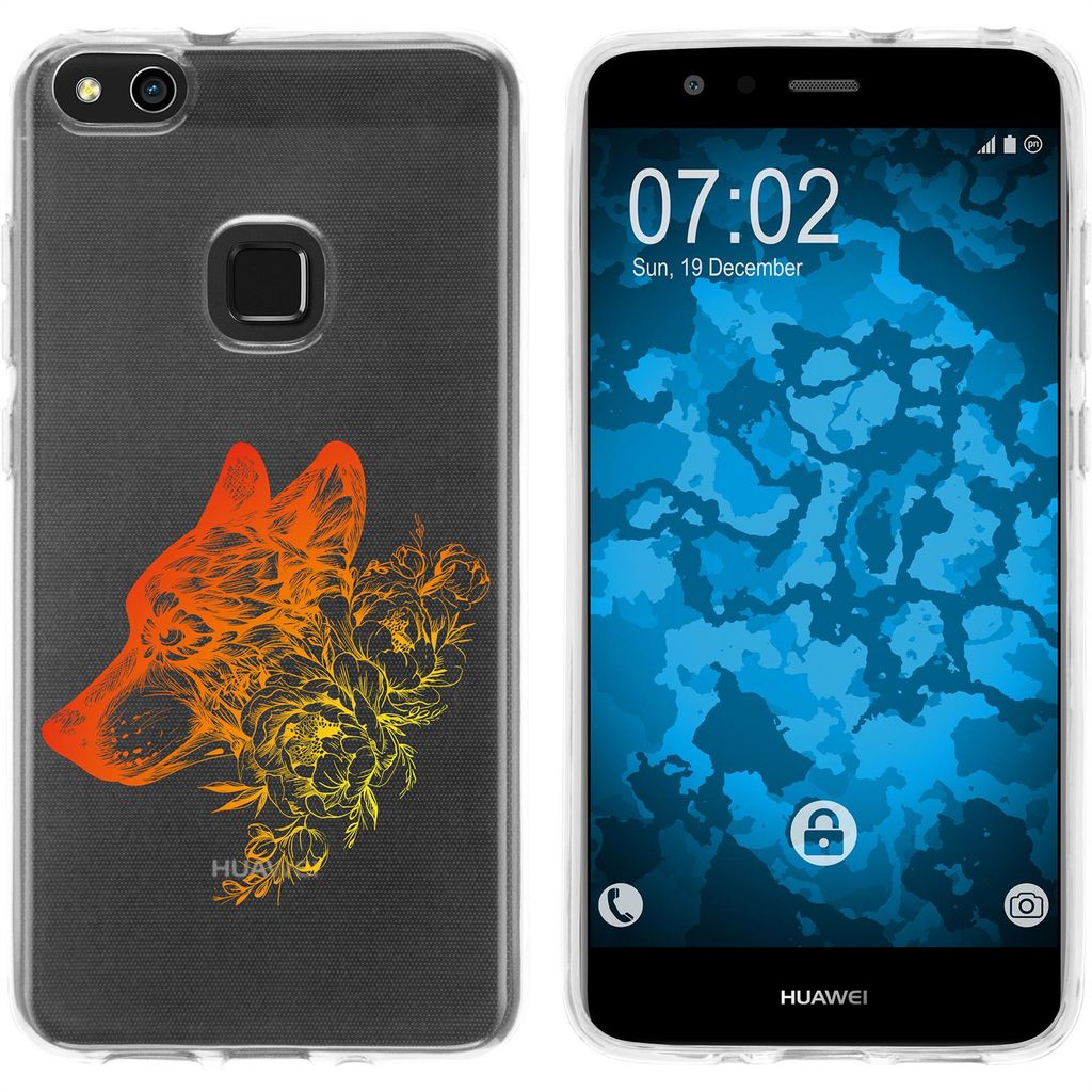 PhoneNatic Case kompatibel mit Huawei P10 Lite Silikon-Hülle Floral Wolf M3-2