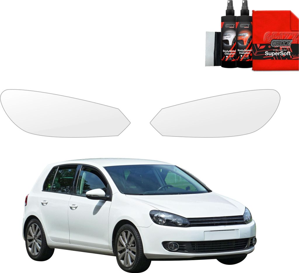 2in1 Schutzfolie für Scheinwerfer - Volkswagen Golf 6 Hatchback 5D (2008-2013) Grizz Protector