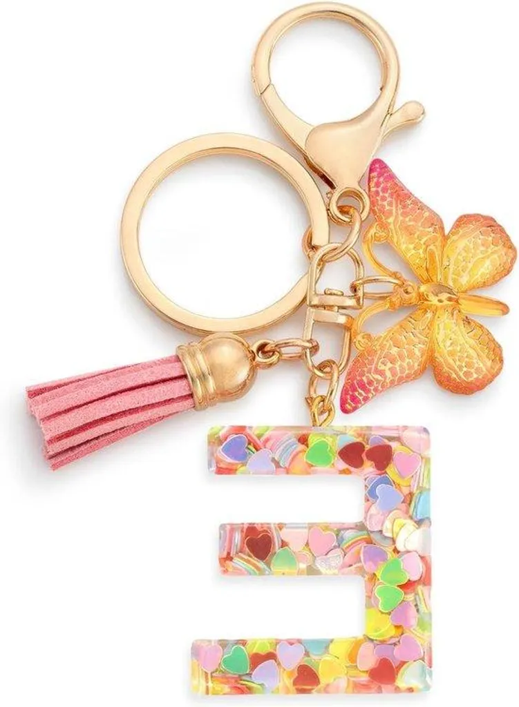 Bijou de Sac Initial Rose en Tissu pour Filles et Femmes Modèle KC-E