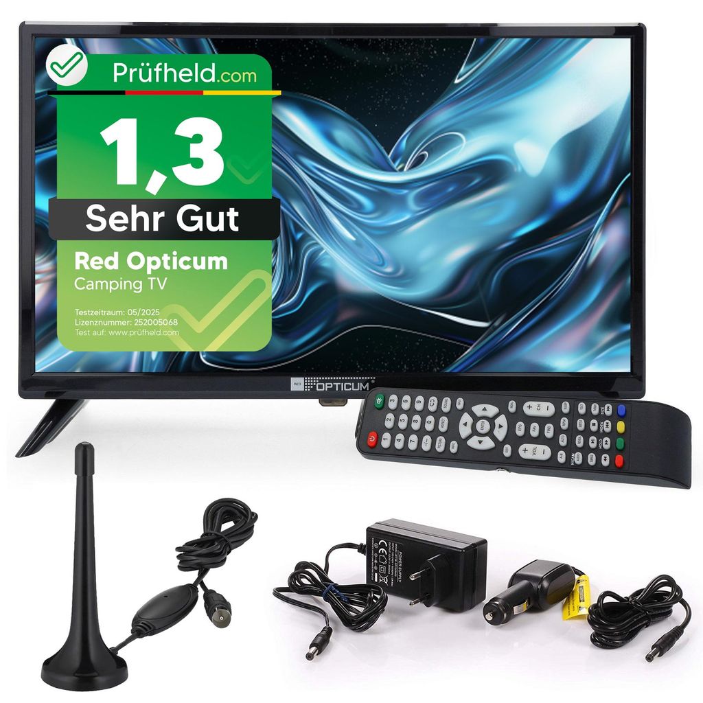 Wohnmobil Camping Fernseher LED TV 19 Zoll Opticum LCD DVB Produktbild 