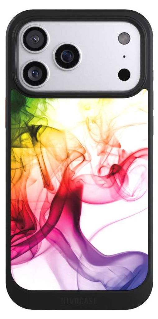 NIVOCASE Hülle für Apple iPhone 17 Pro Max Handyhülle NIVOcore Case Schwarz Farbe Regenbogen Wasser