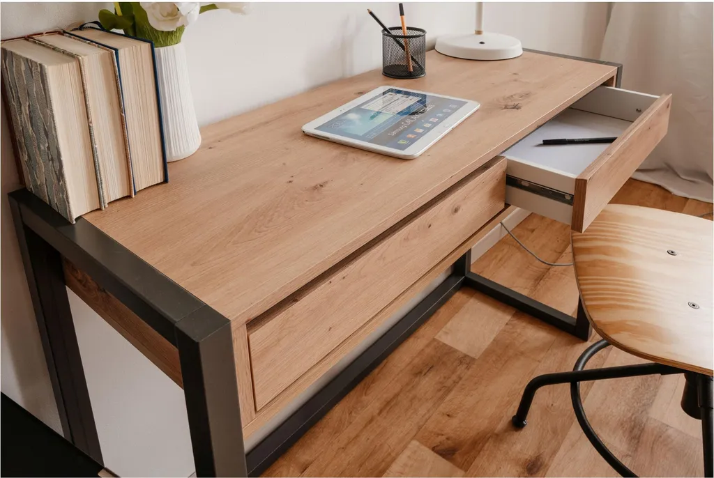 Table d'appoint Console Denver Artisan Oak et Anthracite Style Industriel - 18