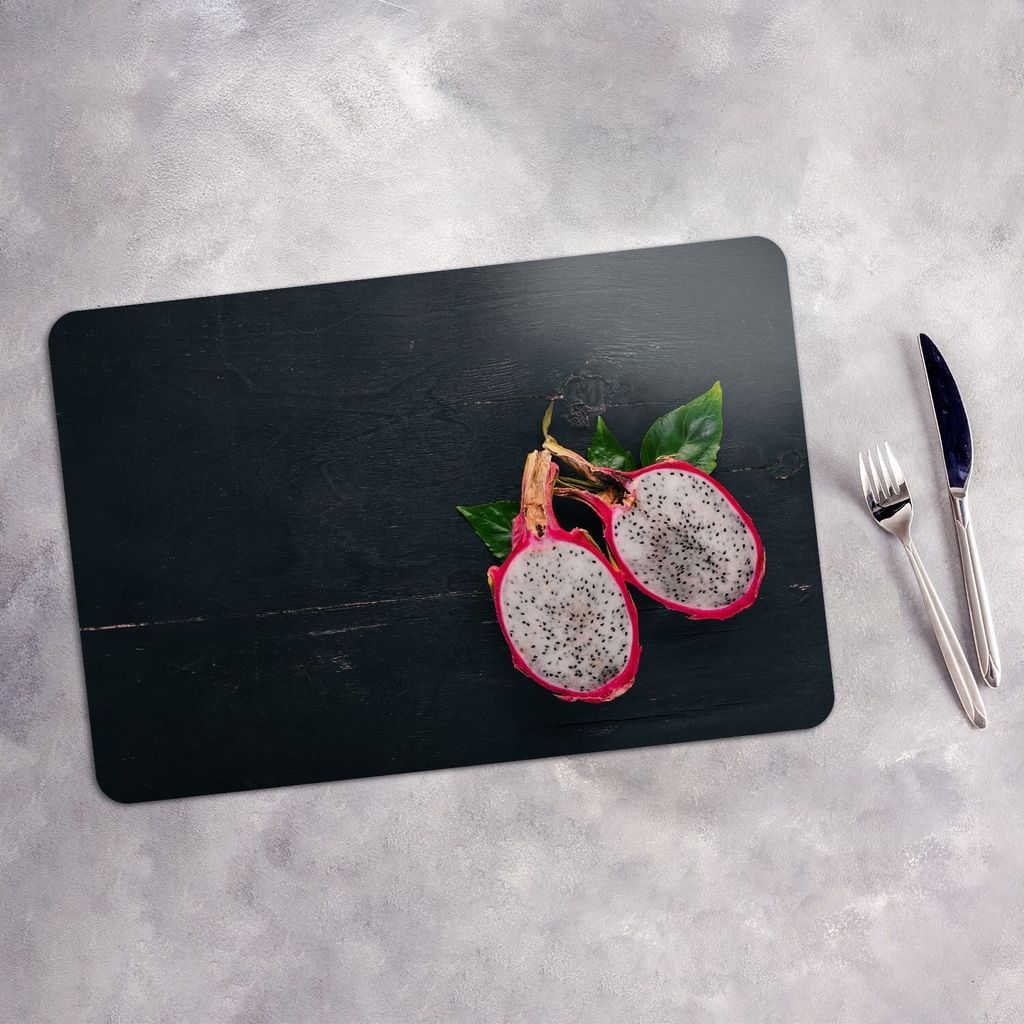 Tischset 4x45x30 cm + 10fi cm Platzset Tischmatte Platzmatte Untersetzer - Drachenfrucht Tropisch
