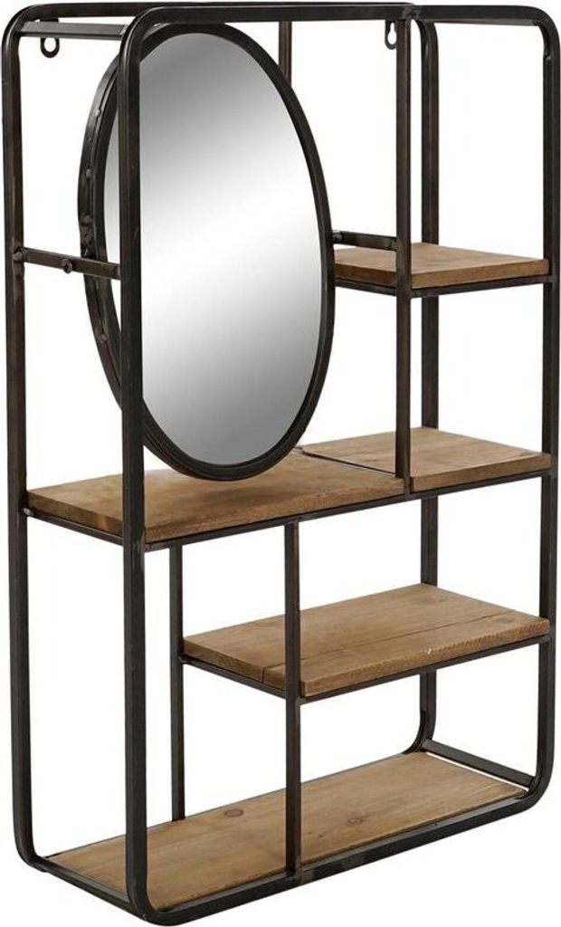 DKD Home Decor Bücherregal Metall Holz MDF 39,5 x 13,5 x 60 cm