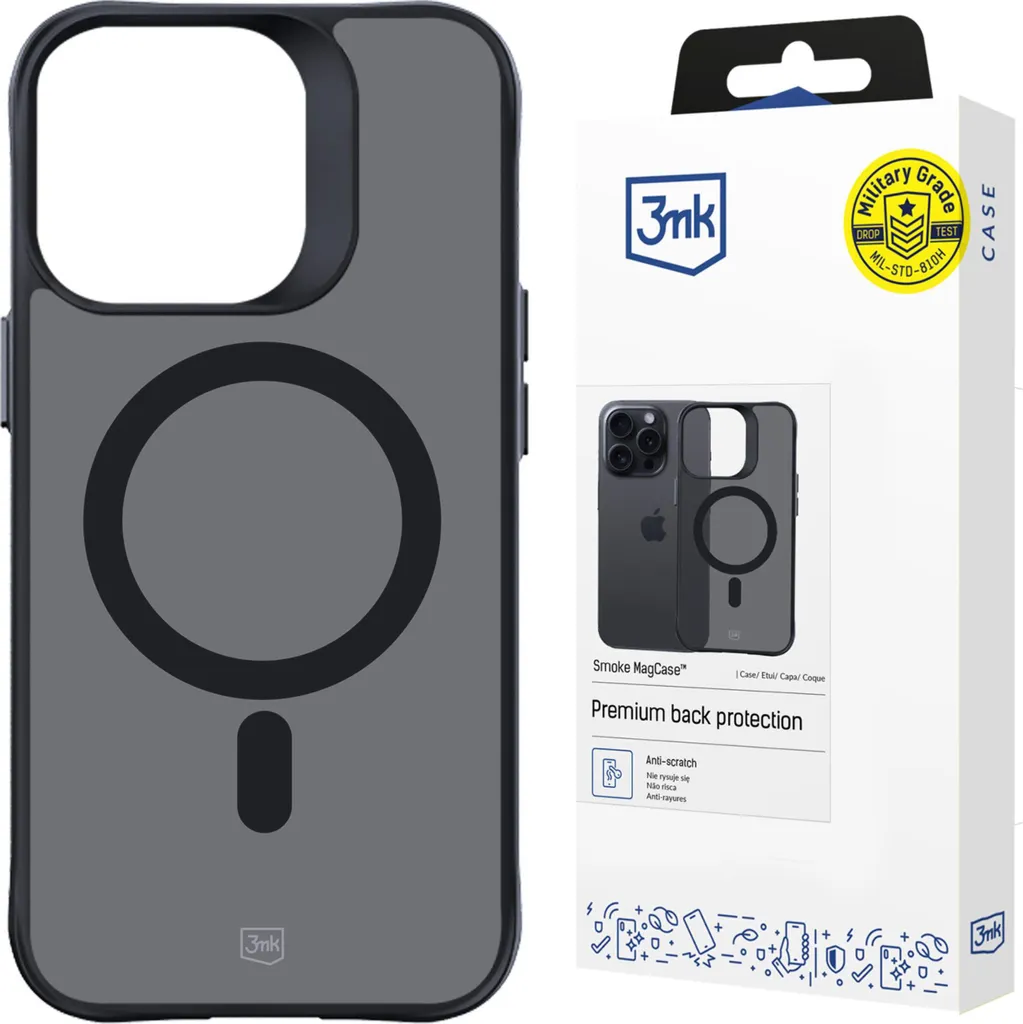 Cover iPhone 13 Pro 3mk MagCase Smoke - Protezione MagSafe Elegante