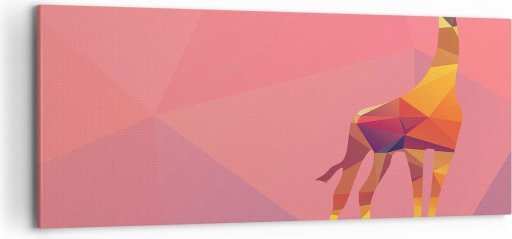 Bild auf Leinwand - Leinwandbild - Giraffe modern Grafik - 120x50cm - Wand Bild - Wanddeko - Leinwanddruck - Bilder - Kunstdruck - Wanddekoration -...