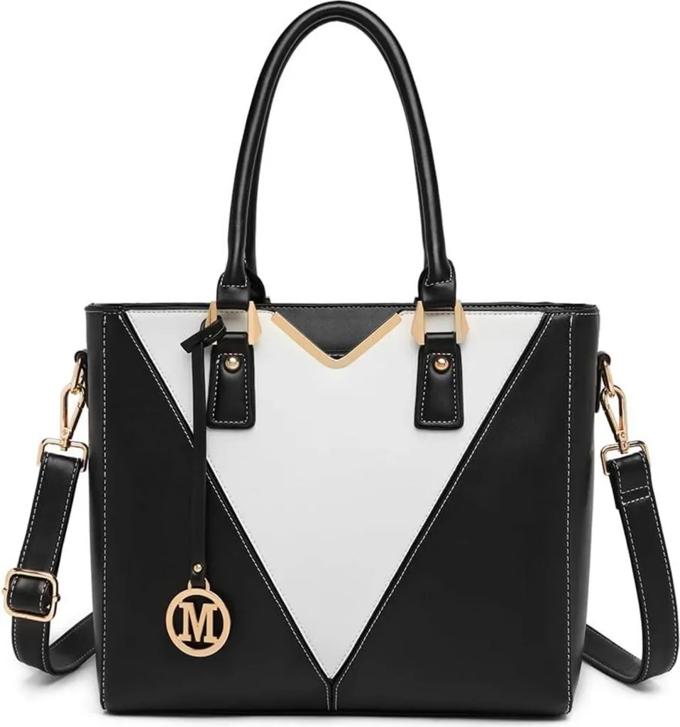 Sac à bandoulière bicolore pour femme chic et pratique format Business