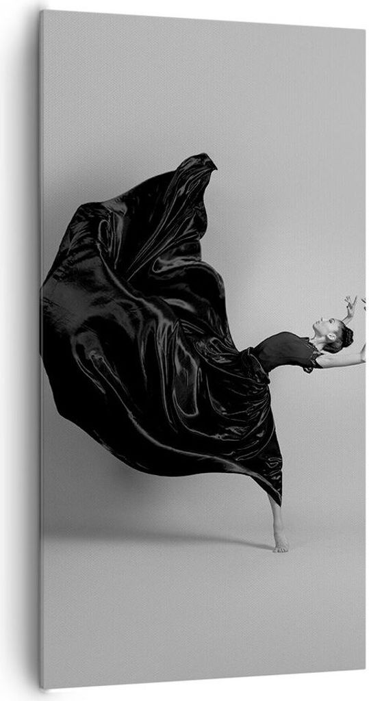 Bild auf Leinwand - Leinwandbild - Einteilig - Tanz Schwarz Kleid - 65x120cm - Wand Bild - Wanddeko - Wandbilder - Leinwanddruck - Bilder - Wanddek...