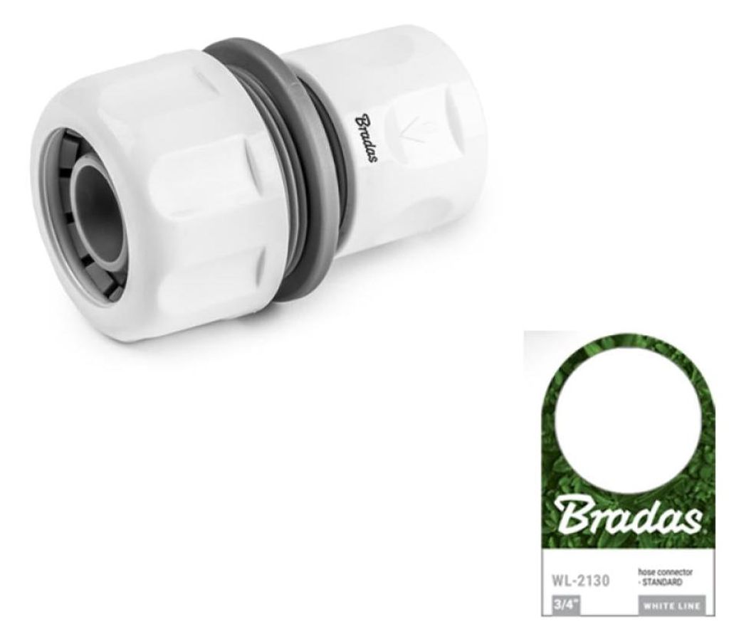 Bradas WL-2130 Raccord de tuyau WHITE LINE 3/4" blanc Image du produit 