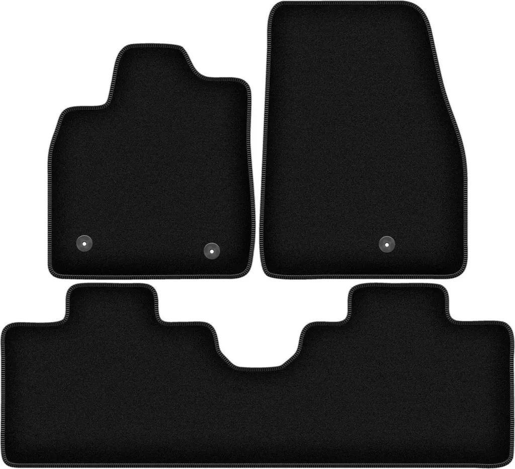 Tappetini in velluto per Ford Mustang Mach-e (2020-, 0) neri, set 3 pz, con fissaggi