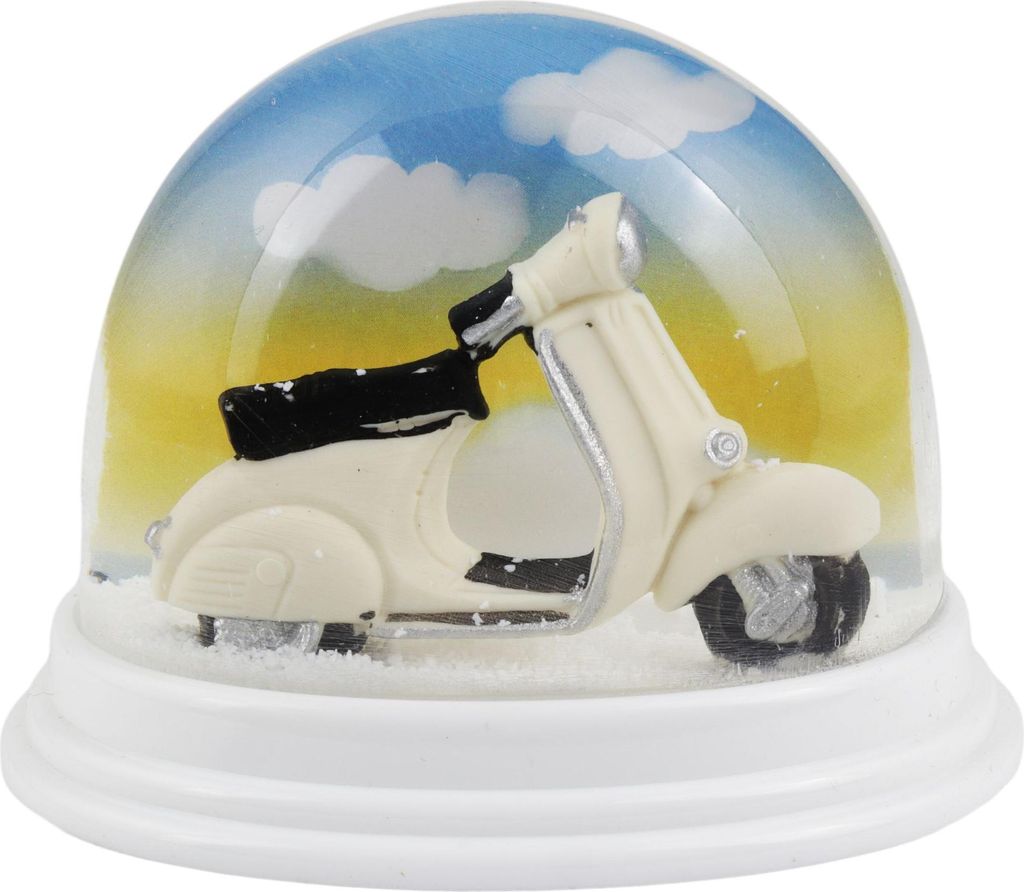 Schneekugel Schüttelkugel Scooter Motorroller beige Schneegestöber