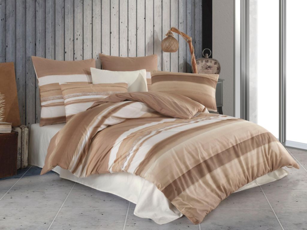 Bettwäsche Baumwolle 140x220, 70x90cm Orin beige