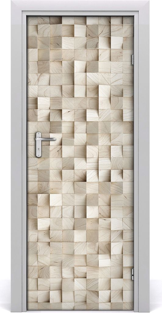 Tulup Türaufkleber 75x205 cm Dekorative Aufkleber Selbstklebend Wasserdichte Tapete Abnehmbar Schlafzimmer Wohnzimmer Wohnkultur - Holzblöcke