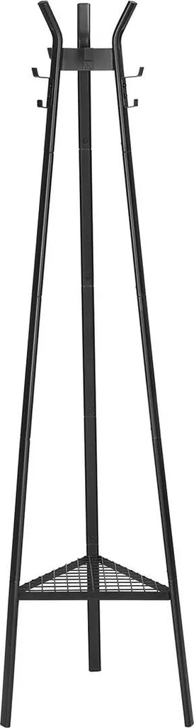 Étagère porte-chapeaux murale noire - Rangement polyvalent entrée métal