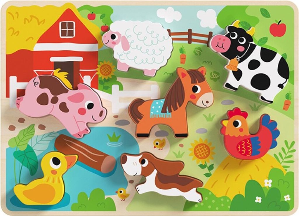 Tooky Toy Dřevěné puzzle Montessori Zvířátka F Obrázek produktu 
