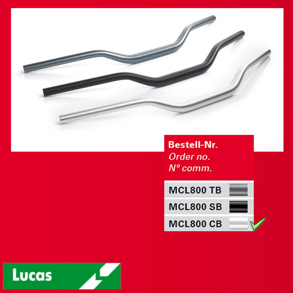 Guidon 28,6 mm Argent Alulenker Superbike - Améliorez le Confort de Pilotage