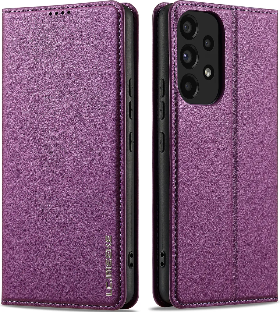 Custodia magnetica in pelle flip per Samsung Galaxy A53 5G, con slot per schede e funzione stand Purple