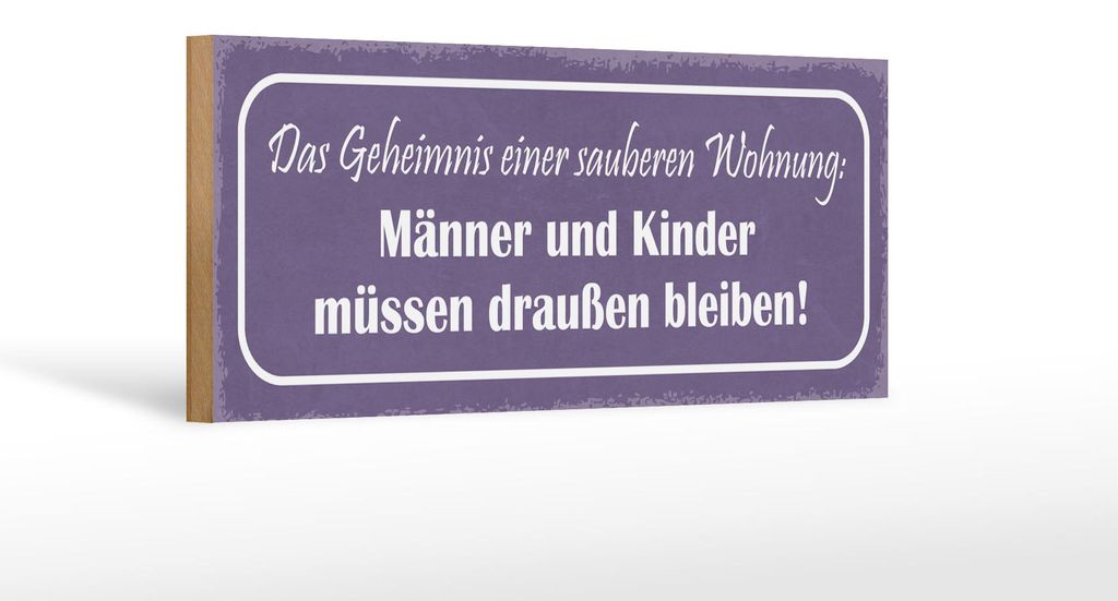 Holzschild Spruch 27x10cm Männer Kinder müssen draußen bleiben