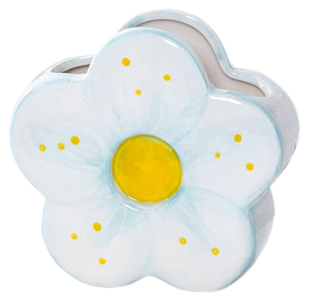 Niedlicher Stiftehalter in Blumenform aus Keramik, Aufbewahrungsbox für Schreibtisch und Büro, multifunktionaler, ästhetischer Schreibtisch-Orga...