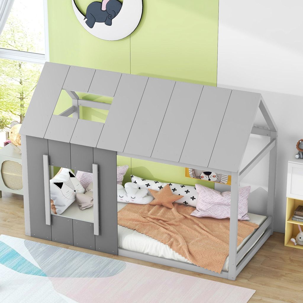 OKWISH Lit Enfant 90x200 cm - Lit Cabane avec Toit et Image du produit 