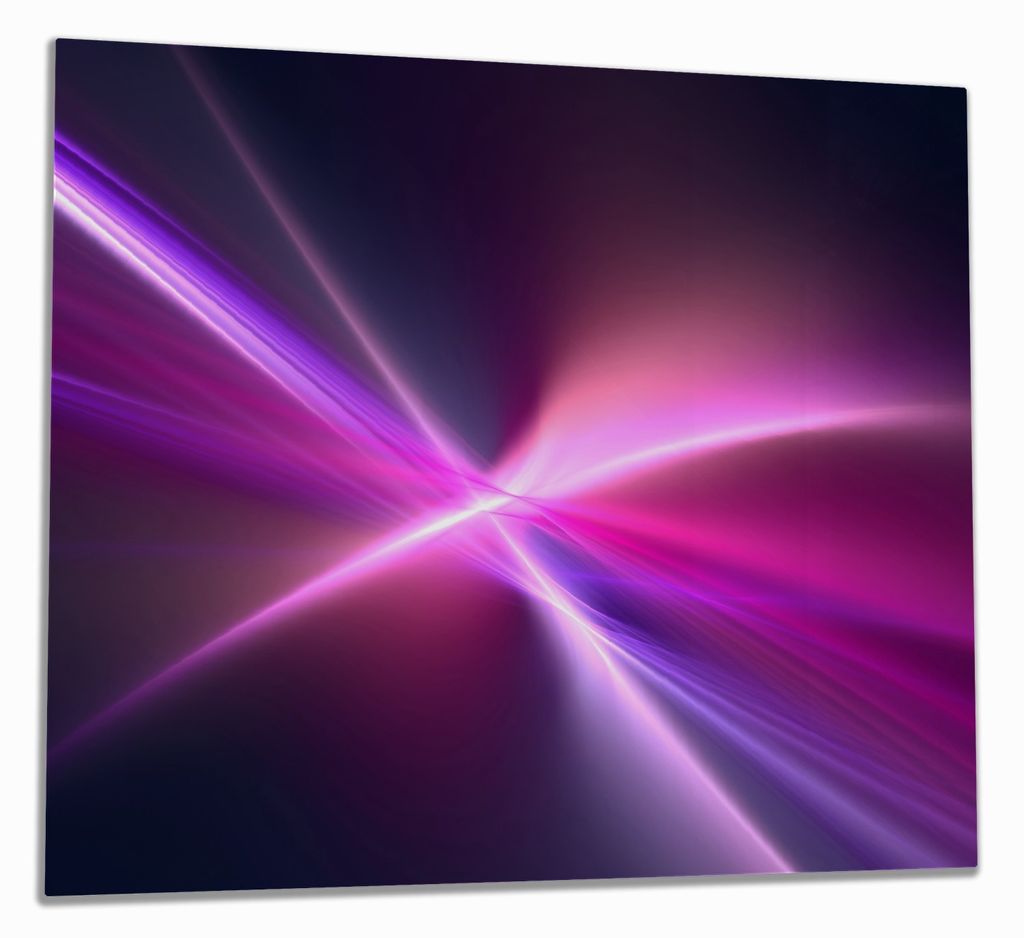 Wallario Herdabdeckplatte aus Glas, Größe 60 x 52 cm 1-teilig, Motiv Abstrakte Formen und Linien schwarz lila pink weiß