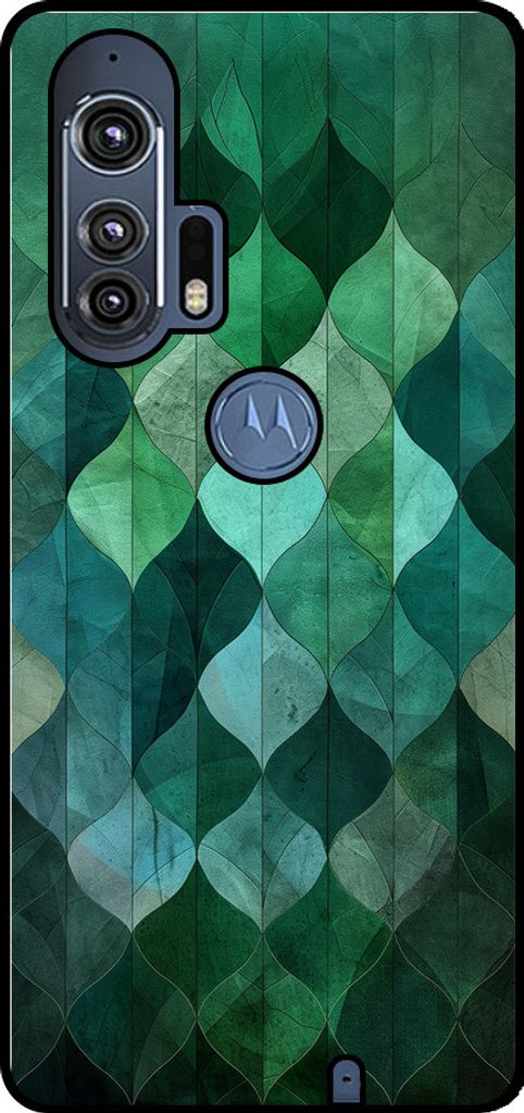 Smartphonica Phone Case Fit für Motorola Edge Plus mit grünen Blättern drucken - TPU zurück Abdeckung Fall grünes Blatt-Design - Grün