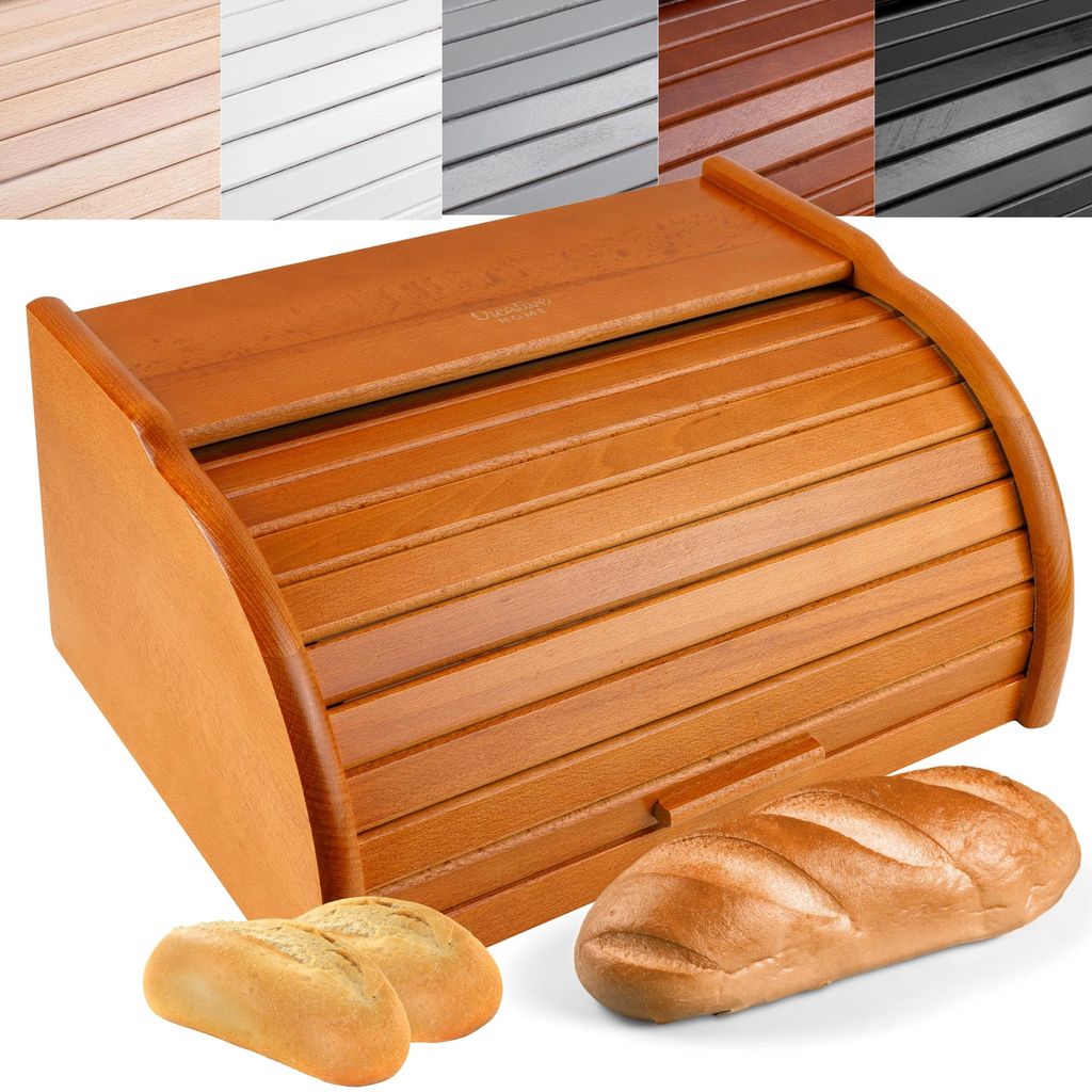 Creative Home Drewniany Chlebak z pokrywą | 38 x 28,5 x Zdjęcie produktu 