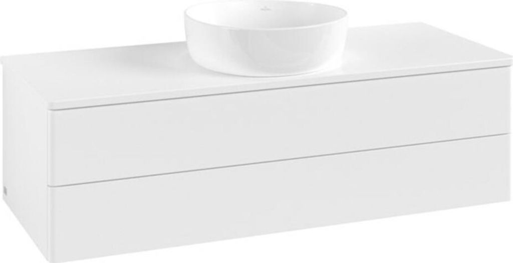 V&B Waschtischunterschrank ohne Frontstruktur Antao 120x36x50cm, WBP-farbe Lac, wh. m Lac