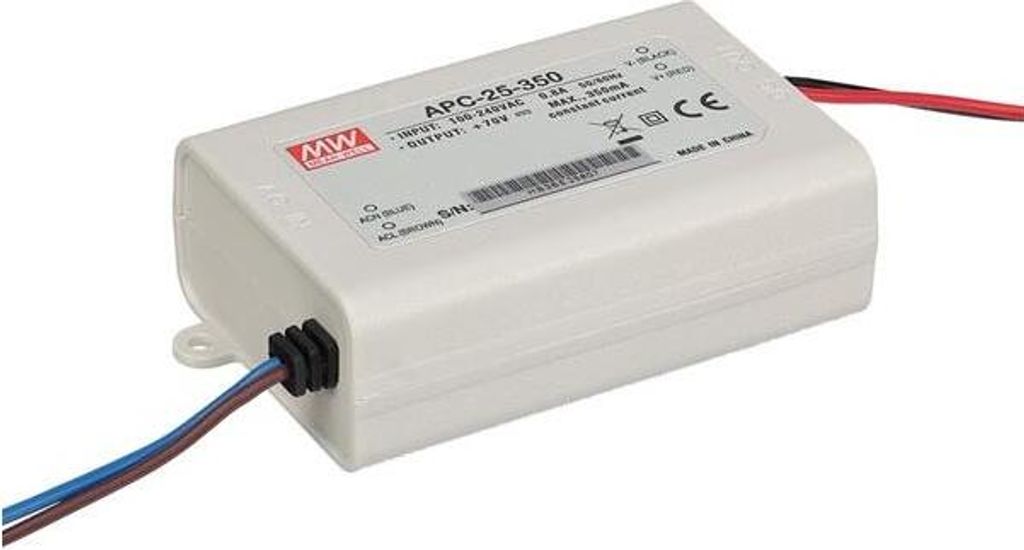 Mean Well LED-TREIBER - KONSTANTSTROM - 1 AUSGANG - 350 mA - 25 W