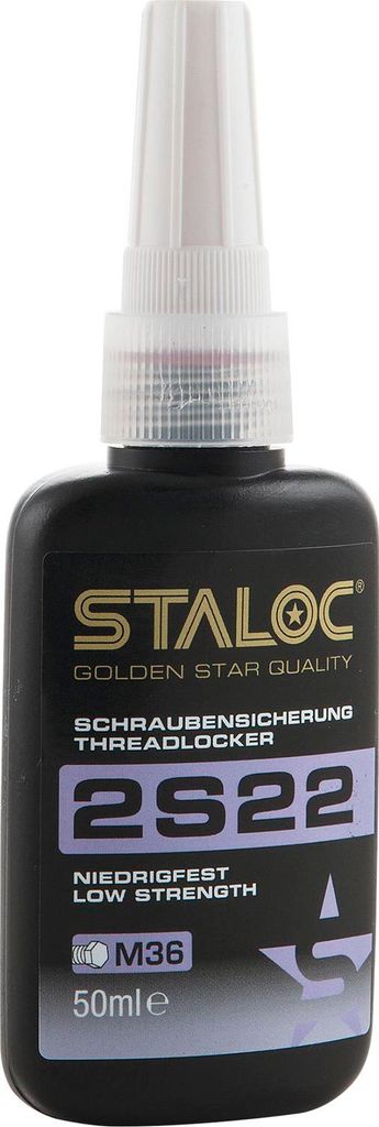 Staloc 2S22 Schraubensicherung niedrigfest purpur - leicht demontierbar ideal für Feingewinde bis M24, 50ml