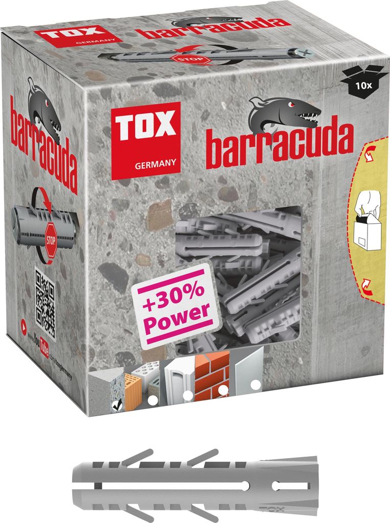 TOX Barracuda, Wtyczka ścienna, Beton, Nylon, Szary, Zdjęcie produktu 