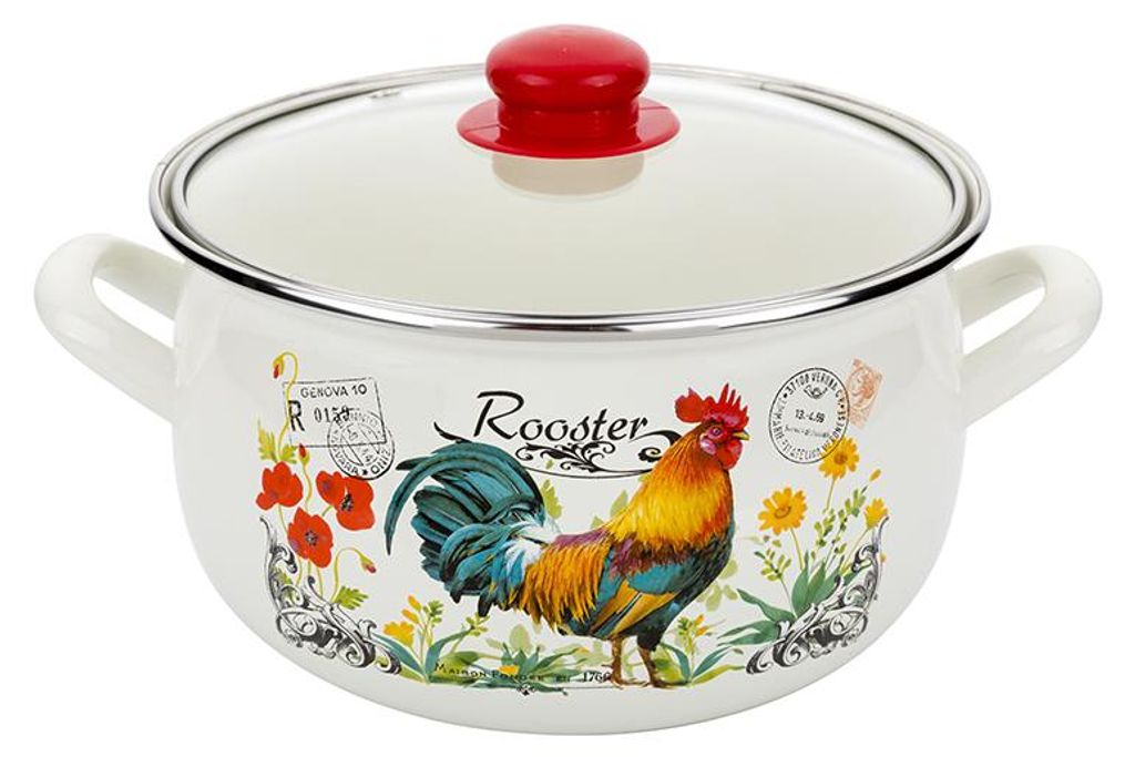 Emaillierter Topf Pyza Hahn 16 cm 2,1 l Z/P Produktbild 