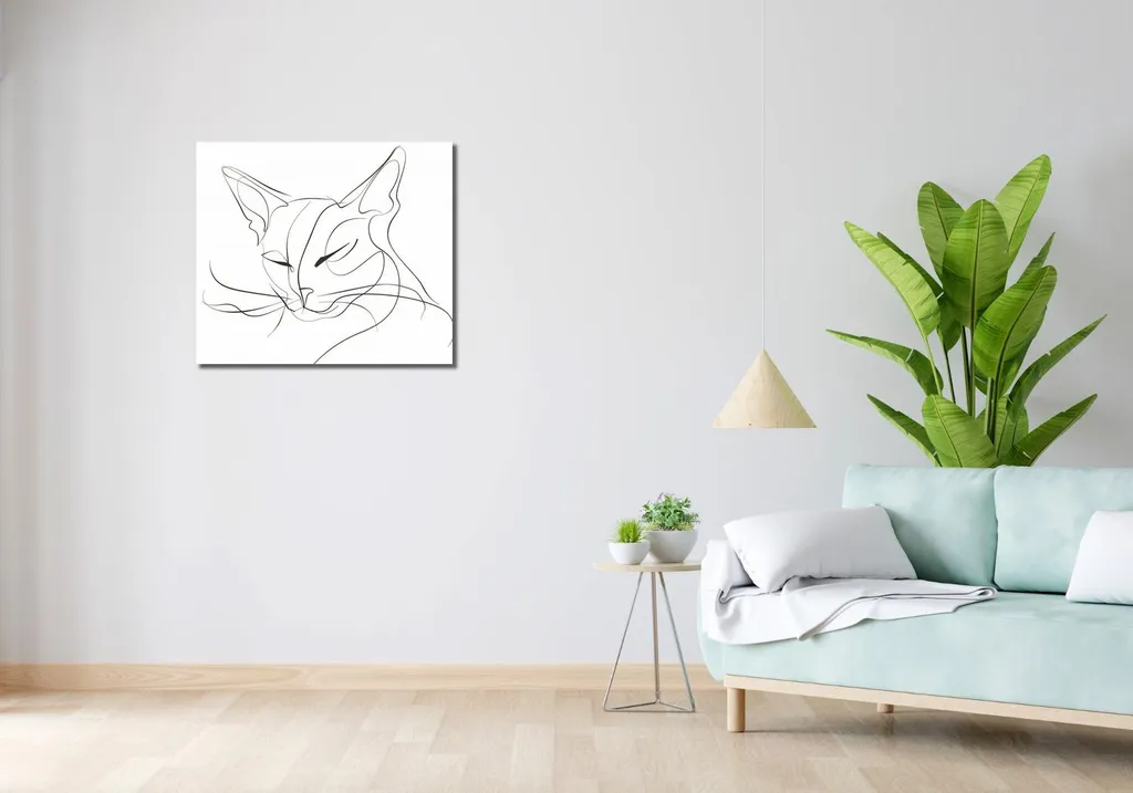 Image Chat rayé 70x60 cm - Impression sur toile haute qualité design