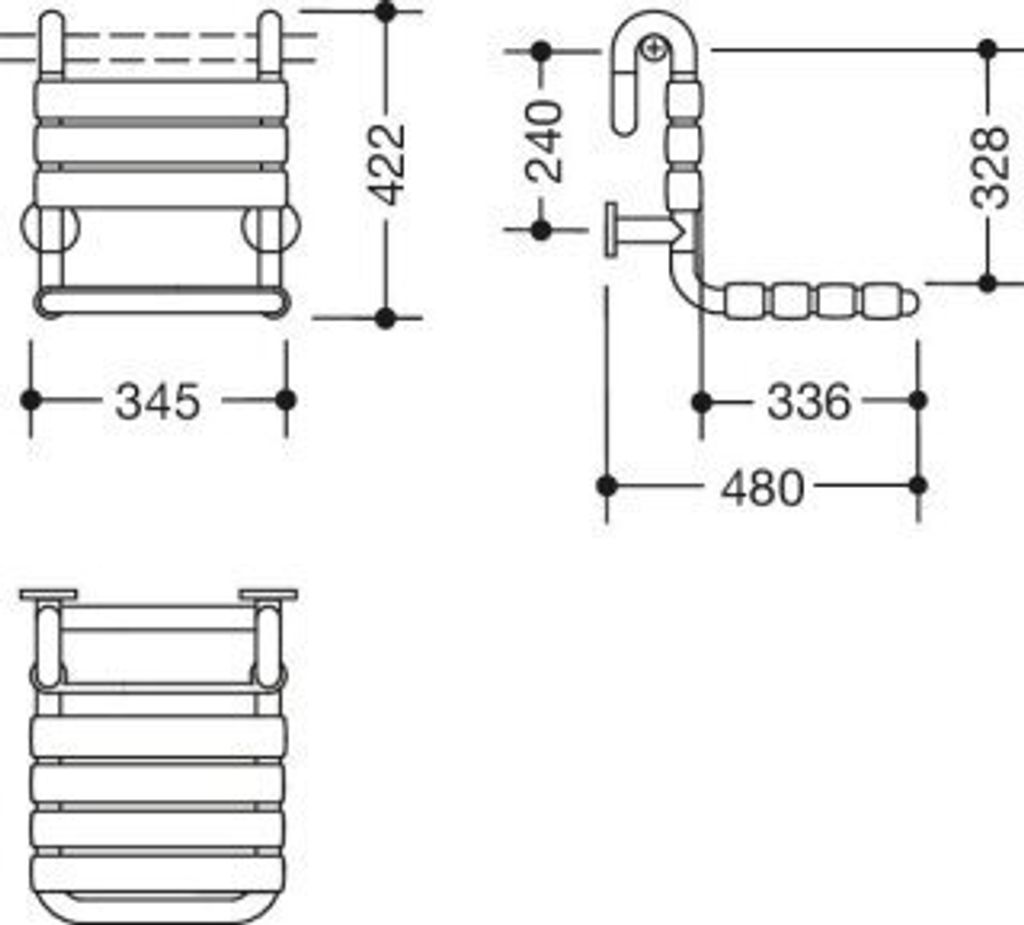 HEWI 801.51FR101 90 Einhängesitz Ser 801, Frankreich,