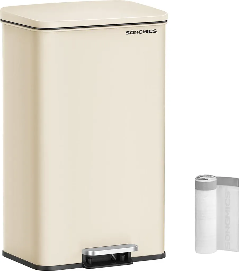 Poubelle de cuisine 40L beige sable : fini les mauvaises odeurs !