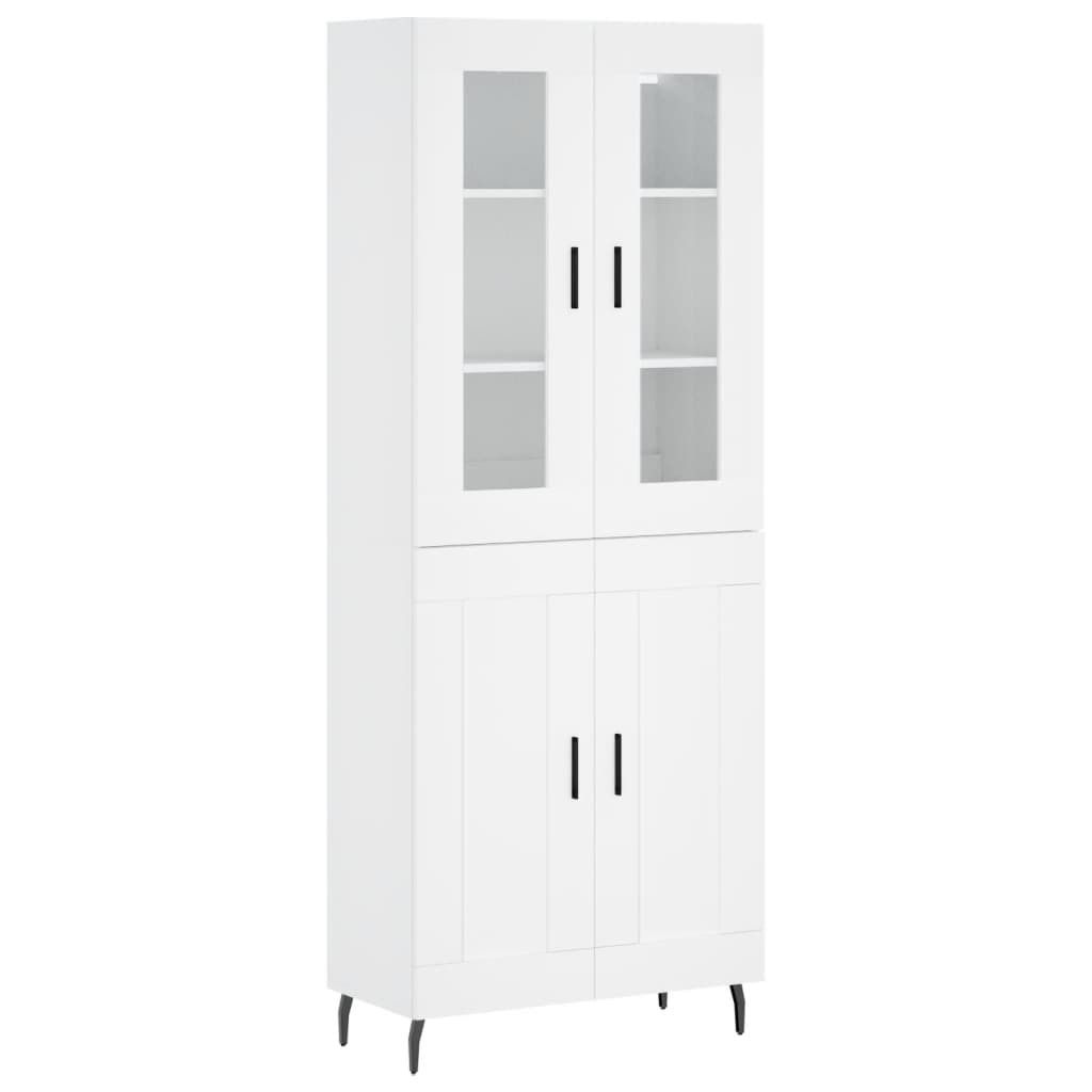 Highboard Weiß 69,5x34x180 cm Holzwerkstoff