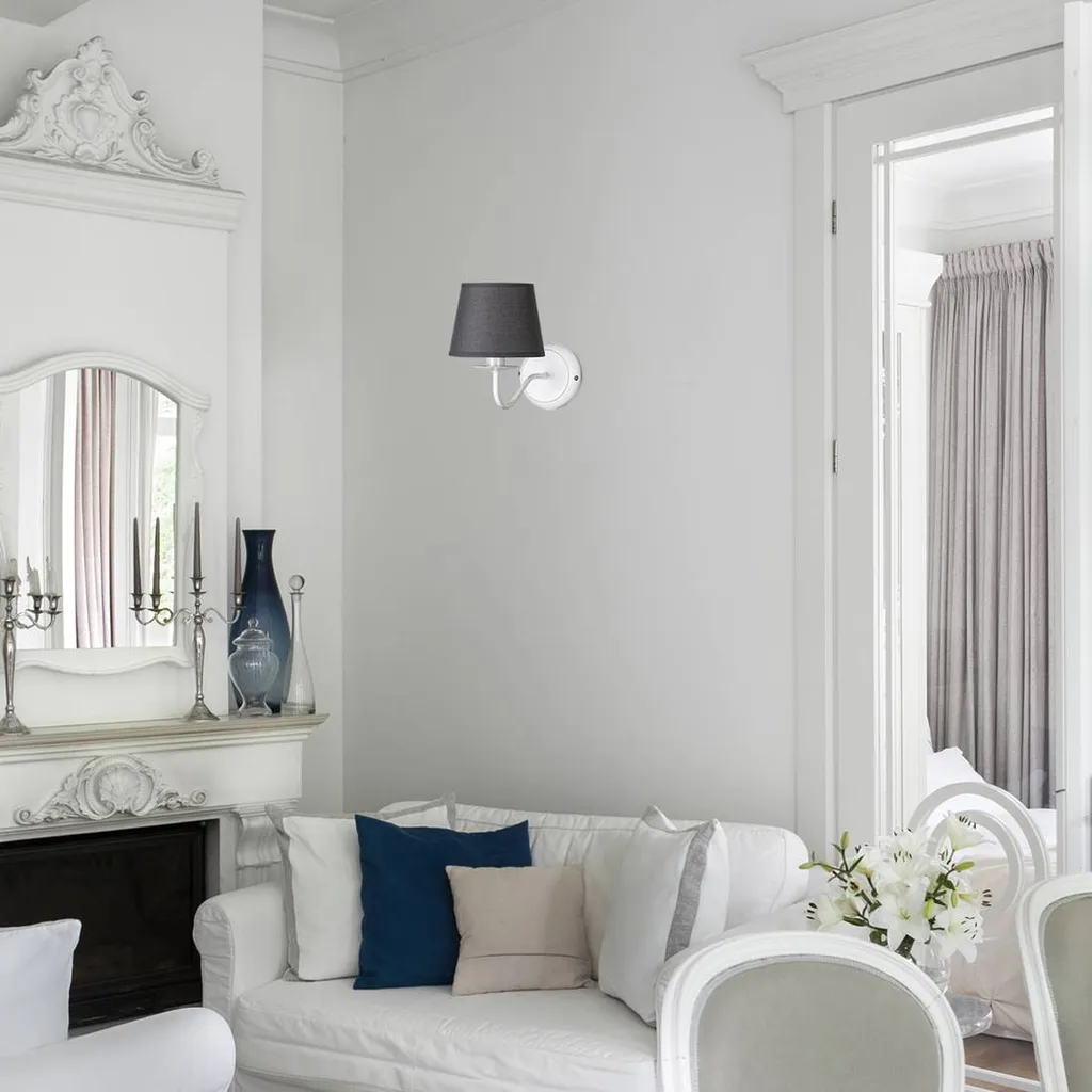 Applique Murale Intérieure Flavio Blanche et Grise E14 Style Moderne