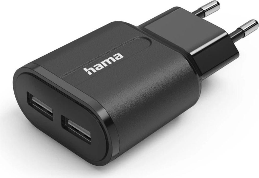 Chargeur, 2 USB-A, 12 W, noir Image du produit 