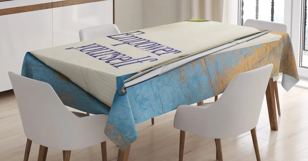 Tovaglia Rettangolare ABAKUHAUS Cinema 140x200 Cm - Raso Di Seta 100% Poliestere, Lavabile, Prodotta In Turchia - Per Sala Da Pranzo E Cucina
