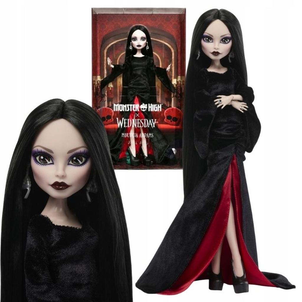 Monster High x Wednesday Morticia Addams Sammlerpuppe JLK99 Mattel – Gothic Collector Doll, limitierte Edition
