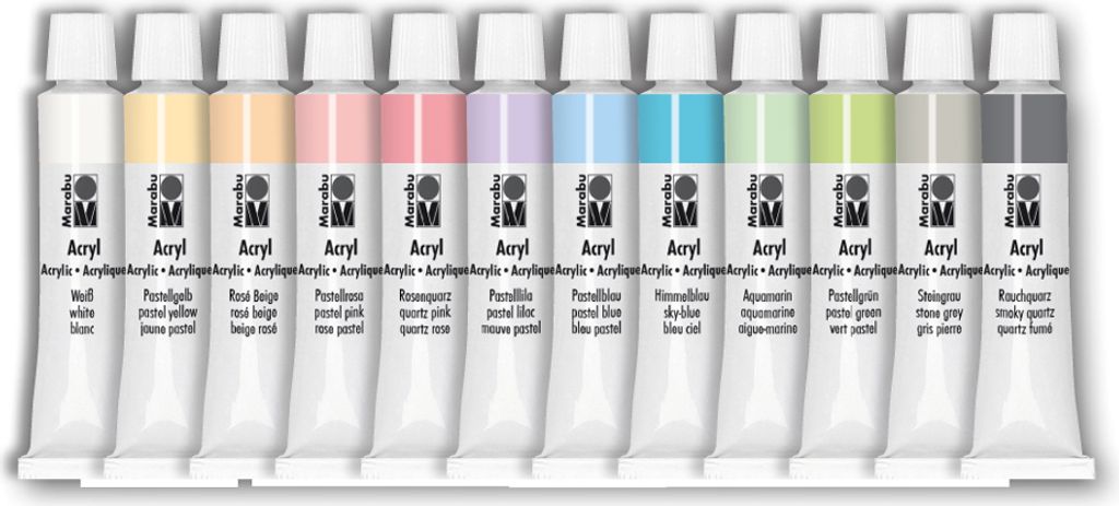 Marabu 1210000000210 Zestaw farb akrylowych "PASTELL" 12 x Zdjęcie produktu 
