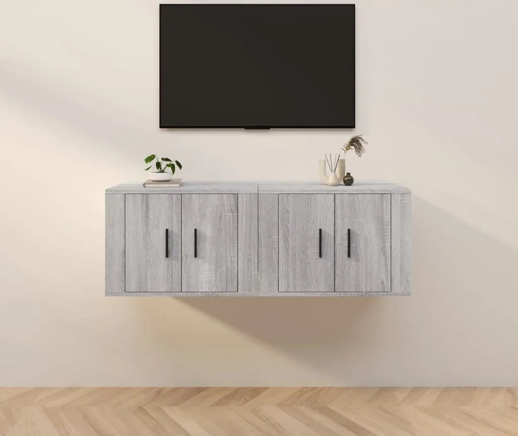 Maison Exclusive - Mobili Porta TV a Parete 2 pz Grigio Sonoma 57x34,5x40 cm