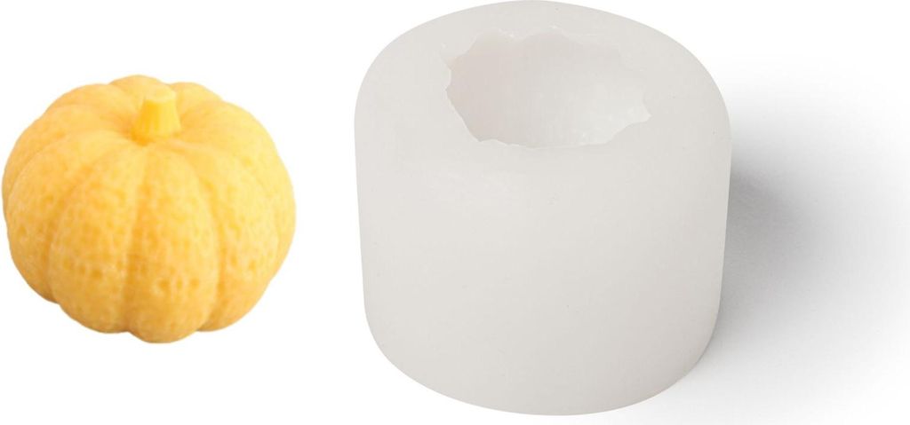 Silikon-Kerzenform in Kürbisform, 70 x 50 mm